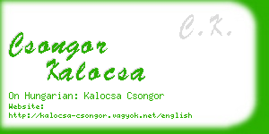 csongor kalocsa business card